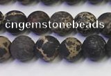 CDE1046 15.5 inches 6mm round matte sea sediment jasper beads