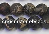 CDE1047 15.5 inches 8mm round matte sea sediment jasper beads