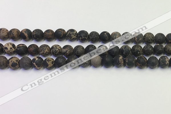 CDE1047 15.5 inches 8mm round matte sea sediment jasper beads