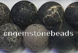 CDE1049 15.5 inches 12mm round matte sea sediment jasper beads