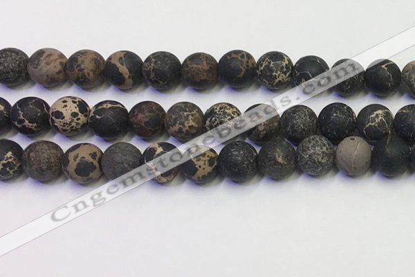 CDE1049 15.5 inches 12mm round matte sea sediment jasper beads