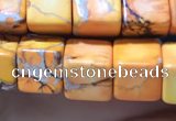 CDE1110 15.5 inches 8*8mm cube sea sediment jasper beads