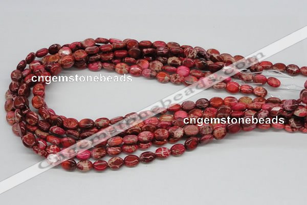 CDE12 15.5 inches 8*10mm oval dyed sea sediment jasper beads