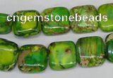 CDE121 15.5 inches 14*14mm square dyed sea sediment jasper beads