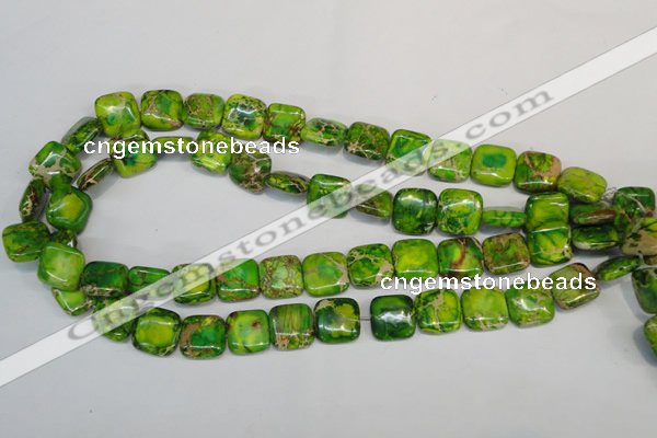 CDE121 15.5 inches 14*14mm square dyed sea sediment jasper beads