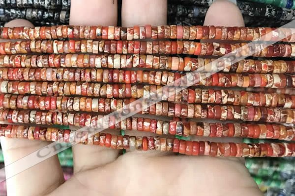 CDE1220 15.5 inches 2.5*4mm heishi sea sediment jasper beads