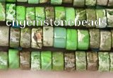 CDE1226 15.5 inches 2.5*4mm heishi sea sediment jasper beads