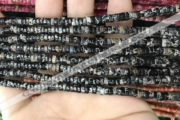 CDE1229 15.5 inches 2.5*4mm heishi sea sediment jasper beads