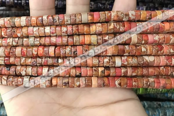 CDE1230 15.5 inches 3*6mm heishi sea sediment jasper beads