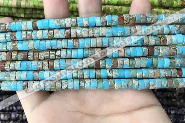 CDE1233 15.5 inches 3*6mm heishi sea sediment jasper beads