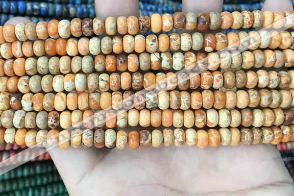 CDE1260 15.5 inches 4*6mm rondelle sea sediment jasper beads