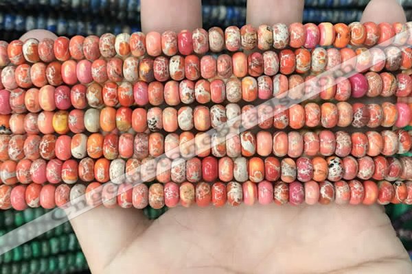 CDE1261 15.5 inches 4*6mm rondelle sea sediment jasper beads