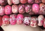 CDE1264 15.5 inches 4*6mm rondelle sea sediment jasper beads