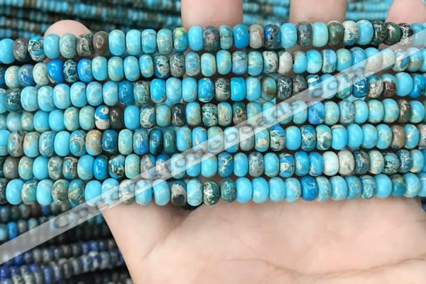 CDE1265 15.5 inches 4*6mm rondelle sea sediment jasper beads