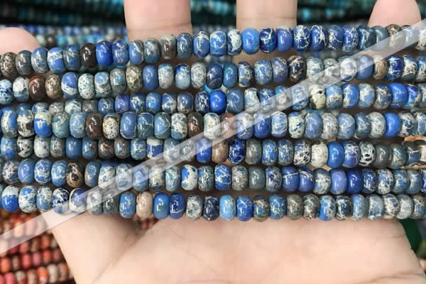 CDE1266 15.5 inches 4*6mm rondelle sea sediment jasper beads