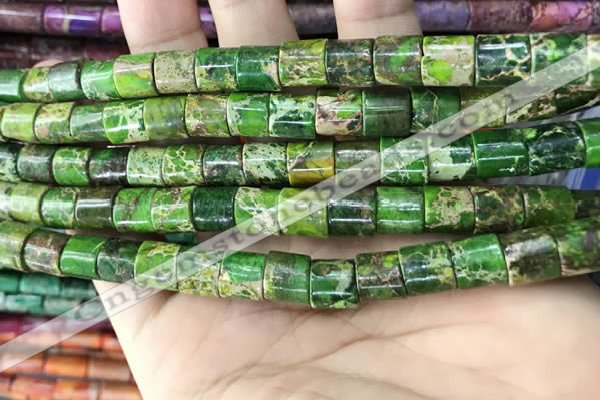 CDE1342 15.5 inches 8*8mm tube sea sediment jasper beads