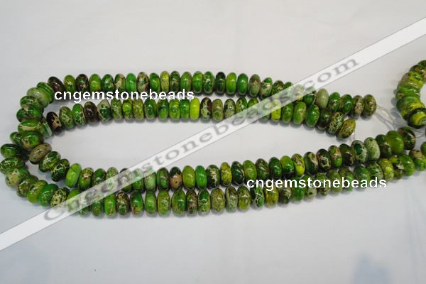 CDE135 15.5 inches 6*12mm rondelle dyed sea sediment jasper beads