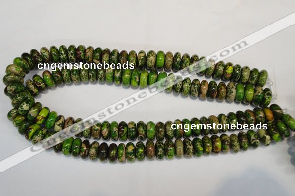 CDE136 15.5 inches 6*14mm rondelle dyed sea sediment jasper beads