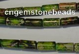 CDE140 15.5 inches 6*12mm tube dyed sea sediment jasper beads