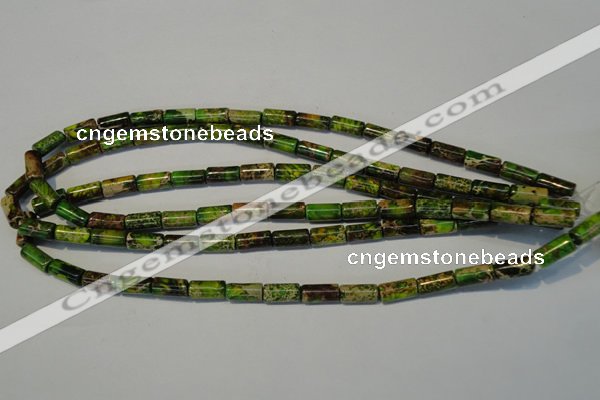 CDE140 15.5 inches 6*12mm tube dyed sea sediment jasper beads