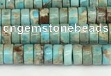 CDE1406 15.5 inches 3*4mm heishi sea sediment jasper beads wholesale