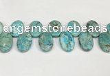 CDE1410 Top drilled 20*30mm oval sea sediment jasper beads