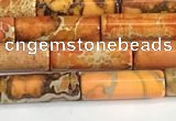 CDE1420 15.5 inches 4*13mm tube sea sediment jasper beads wholesale