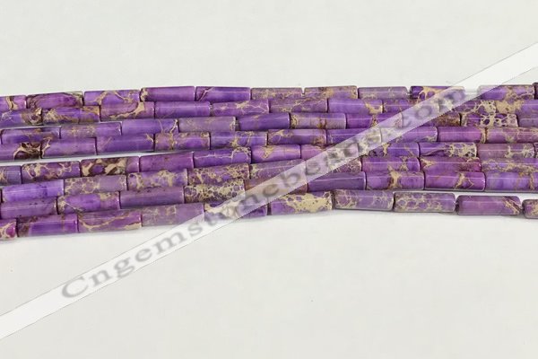 CDE1421 15.5 inches 4*13mm tube sea sediment jasper beads wholesale