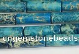 CDE1425 15.5 inches 4*13mm tube sea sediment jasper beads wholesale
