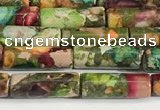 CDE1429 15.5 inches 4*13mm tube sea sediment jasper beads wholesale