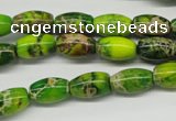 CDE145 15.5 inches 8*12mm rice dyed sea sediment jasper beads