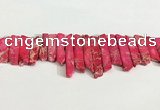 CDE1452 Top drilled 8*15mm - 10*60mm sticks sea sediment jasper beads