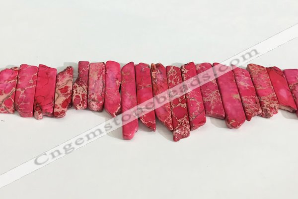 CDE1452 Top drilled 8*15mm - 10*60mm sticks sea sediment jasper beads