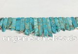 CDE1453 Top drilled 8*15mm - 10*60mm sticks sea sediment jasper beads