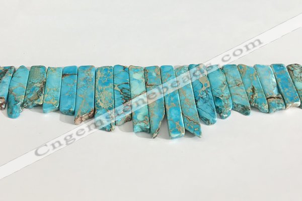 CDE1453 Top drilled 8*15mm - 10*60mm sticks sea sediment jasper beads