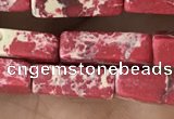 CDE1486 15.5 inches 4*13mm cuboid synthetic sea sediment jasper beads