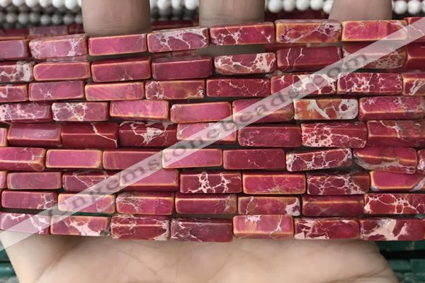 CDE1487 15.5 inches 4*13mm cuboid synthetic sea sediment jasper beads