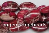 CDE15 15.5 inches 15*20mm oval dyed sea sediment jasper beads