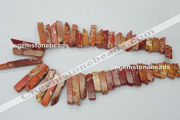 CDE1500 Top drilled 8*20mm - 10*55mm sticks sea sediment jasper beads