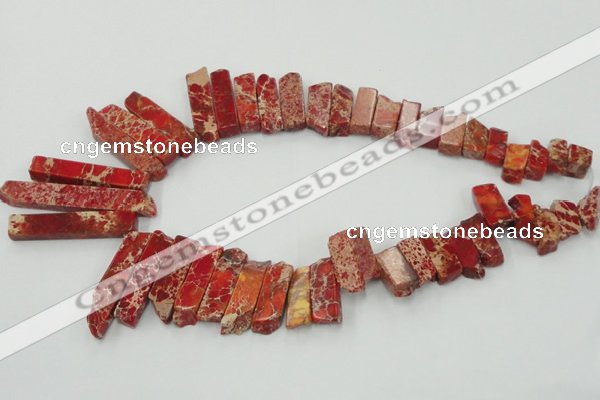 CDE1501 Top drilled 8*20mm - 10*55mm sticks sea sediment jasper beads