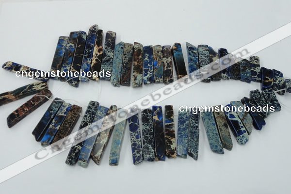 CDE1503 Top drilled 8*20mm - 10*55mm sticks sea sediment jasper beads