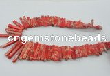 CDE1509 Top drilled 5*15mm - 6*55mm sticks sea sediment jasper beads