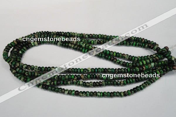 CDE160 15.5 inches 3*6mm rondelle dyed sea sediment jasper beads