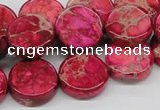 CDE17 15.5 inches 16mm coin dyed sea sediment jasper beads