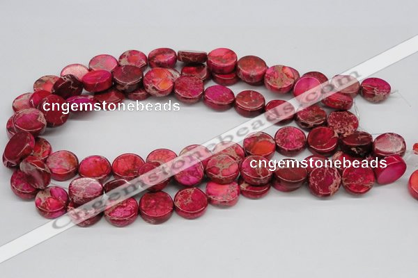 CDE17 15.5 inches 16mm coin dyed sea sediment jasper beads