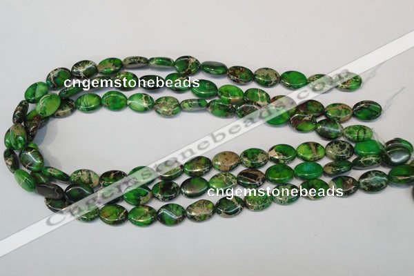 CDE180 15.5 inches 10*14mm oval dyed sea sediment jasper beads