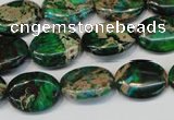 CDE181 15.5 inches 12*16mm oval dyed sea sediment jasper beads