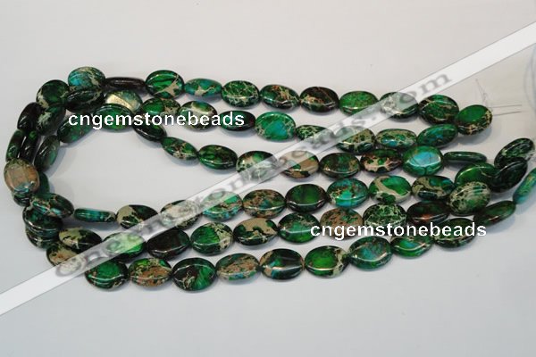 CDE181 15.5 inches 12*16mm oval dyed sea sediment jasper beads