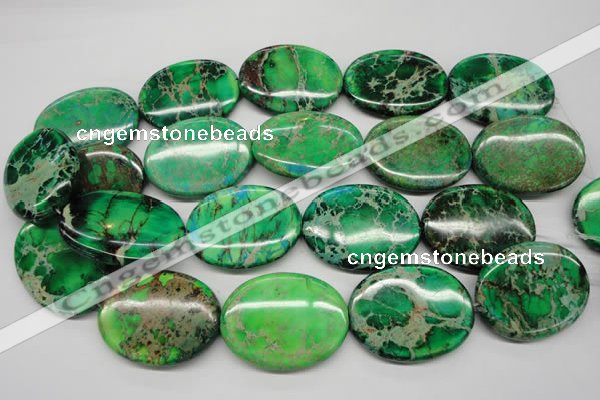 CDE188 15.5 inches 30*40mm oval dyed sea sediment jasper beads