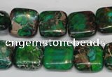 CDE193 15.5 inches 14*14mm square dyed sea sediment jasper beads